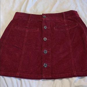 NWOT Burgundy Corduroy Skirt